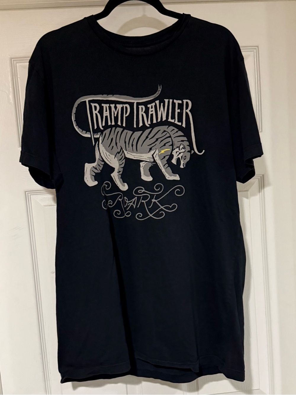 Roark Black Short Sleeve Tee with Gray Tiger Graphic